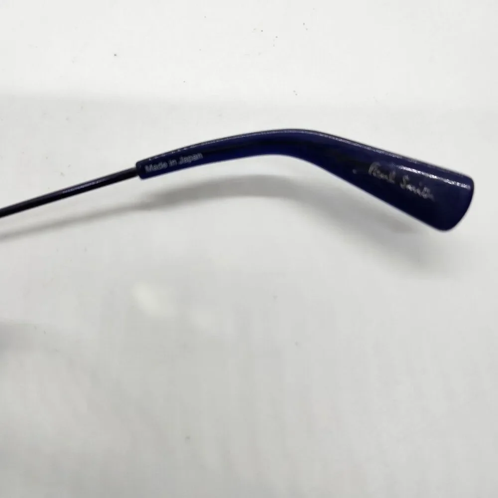 Vintage Paul Smith Eyeglasses Navy Metal 63-14-35 PS-835‎ Wide Mens Large Retro